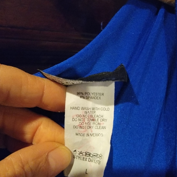 Blue jumpsuit wide leg shoulder pads slinky figure flattering romper Day G - Picture 10 of 13